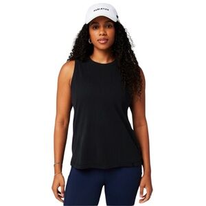 Fabletics XL Black 100% Cotton Tank Top